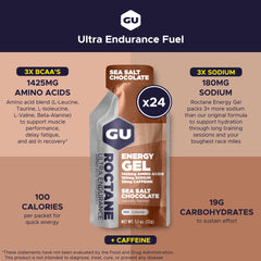 GU Energy sobre abierto con gel visible y textura suave para fácil ingestión