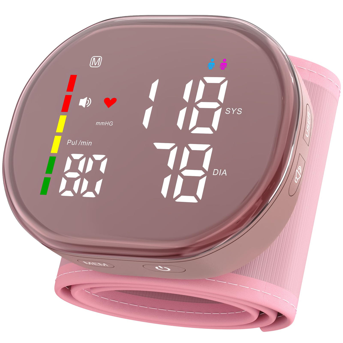 GUAEVER monitor de muñeca frontal con pantalla LED grande y lectura clara