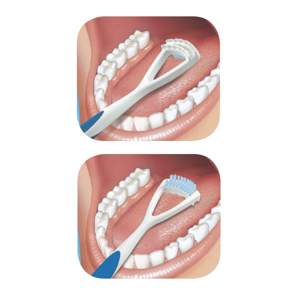 GUM limpiador en uso mostrando acceso cómodo a la lengua