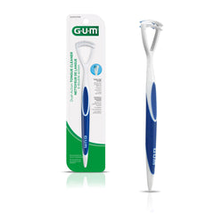 GUM limpiador de lengua vista frontal, mejora el aliento