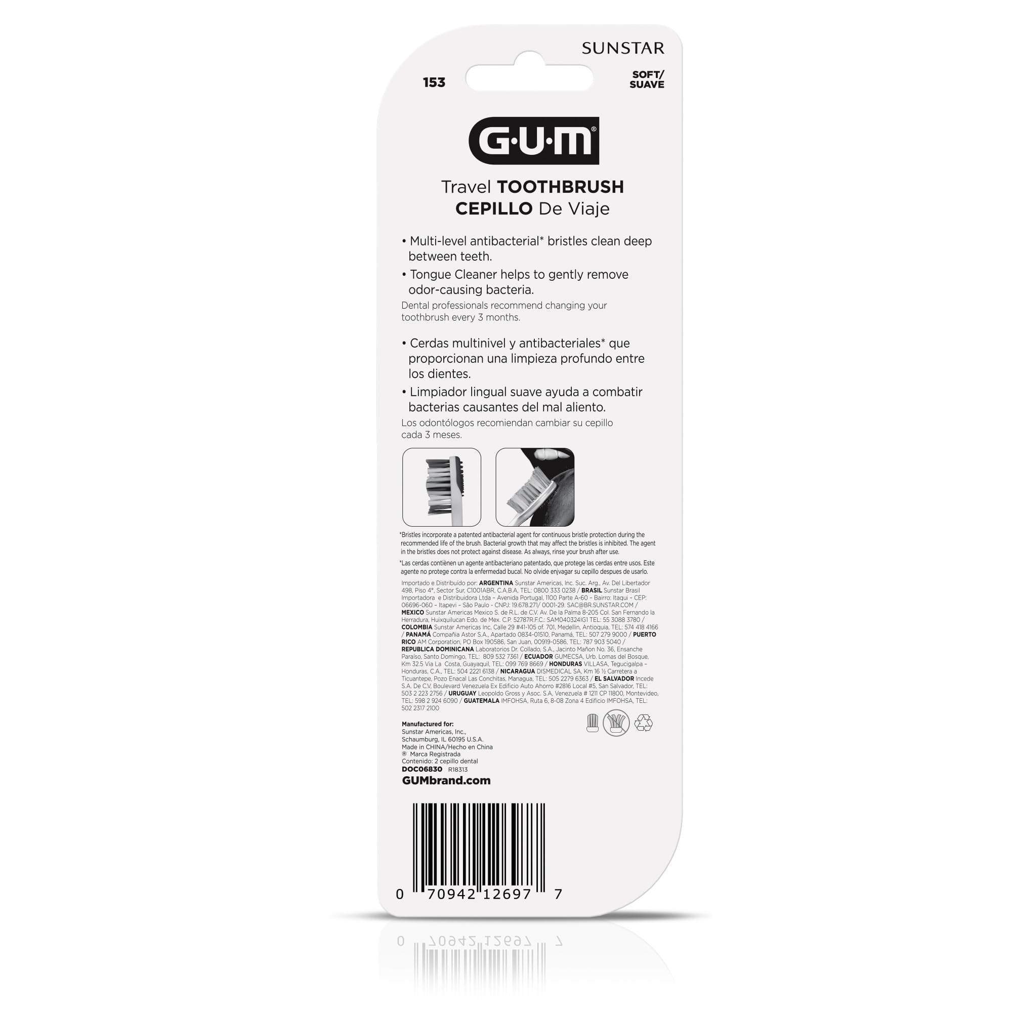 GUM comparación de tamaño junto a una cartera para mostrar su compacidad