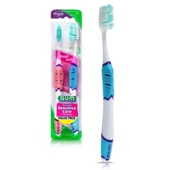 GUM cepillo frontal pack 2 mostrando diseño y beneficio de limpieza
