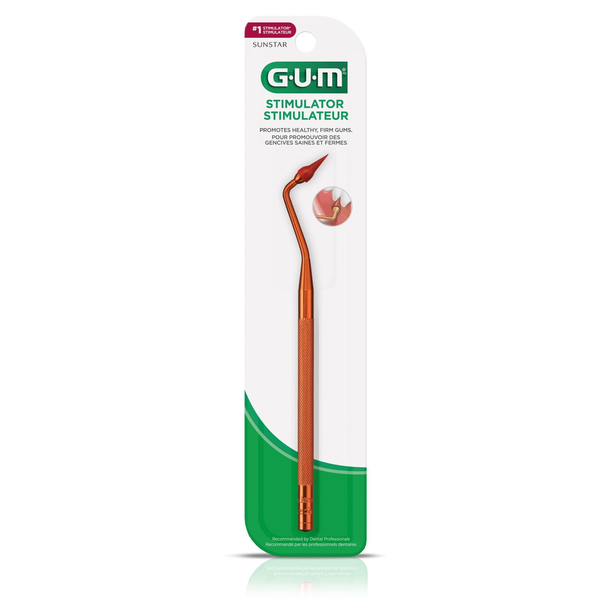 GUM comparado con dedo para apreciar tamaño y alcance cómodo