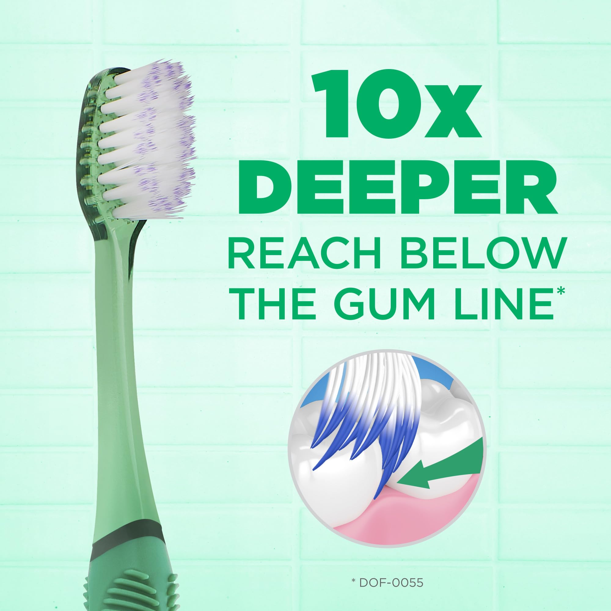 GUM primer plano de cerdas finas que limpian profundamente