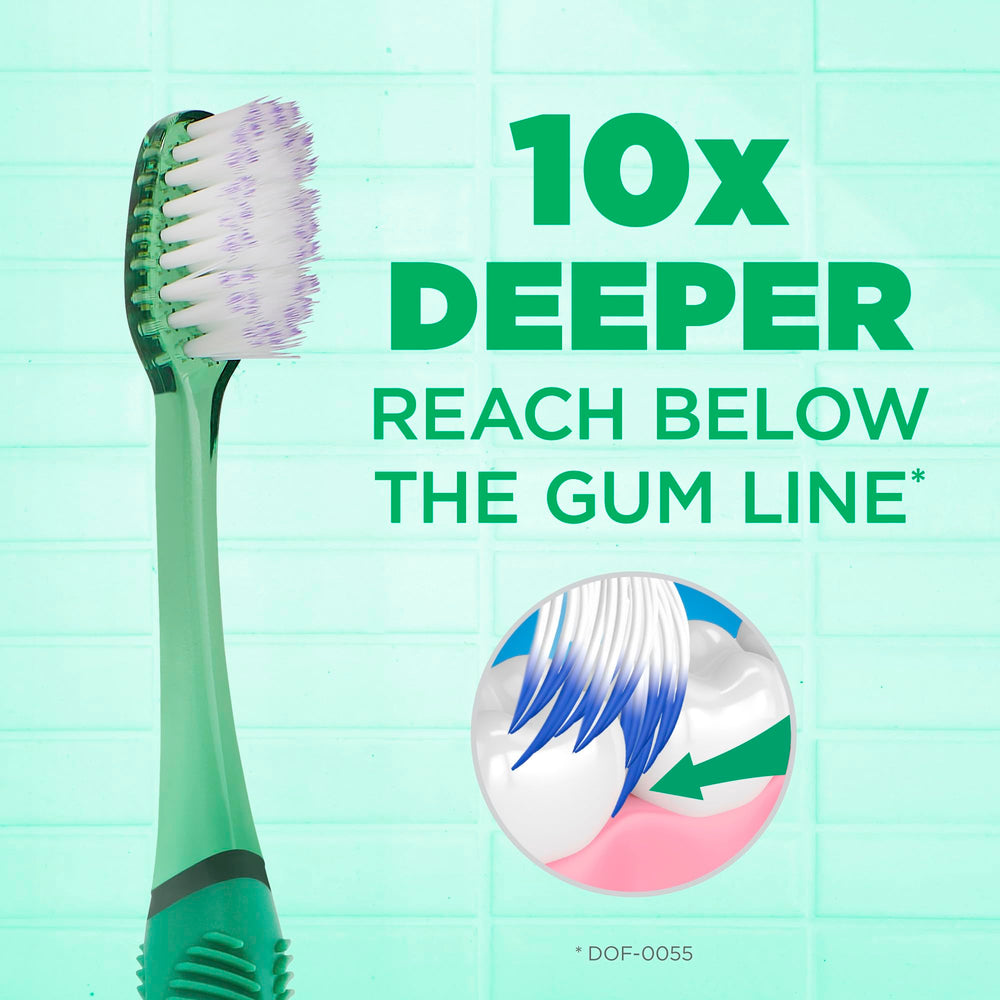 GUM primer plano de cerdas finas que limpian profundamente