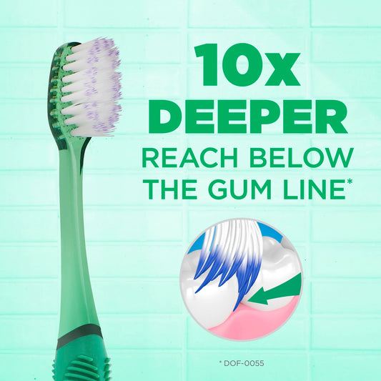 GUM primer plano de cerdas finas que limpian profundamente