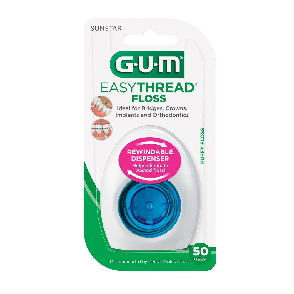 GUM EasyThread hilo enhebrando debajo de brackets, mejora limpieza interdental