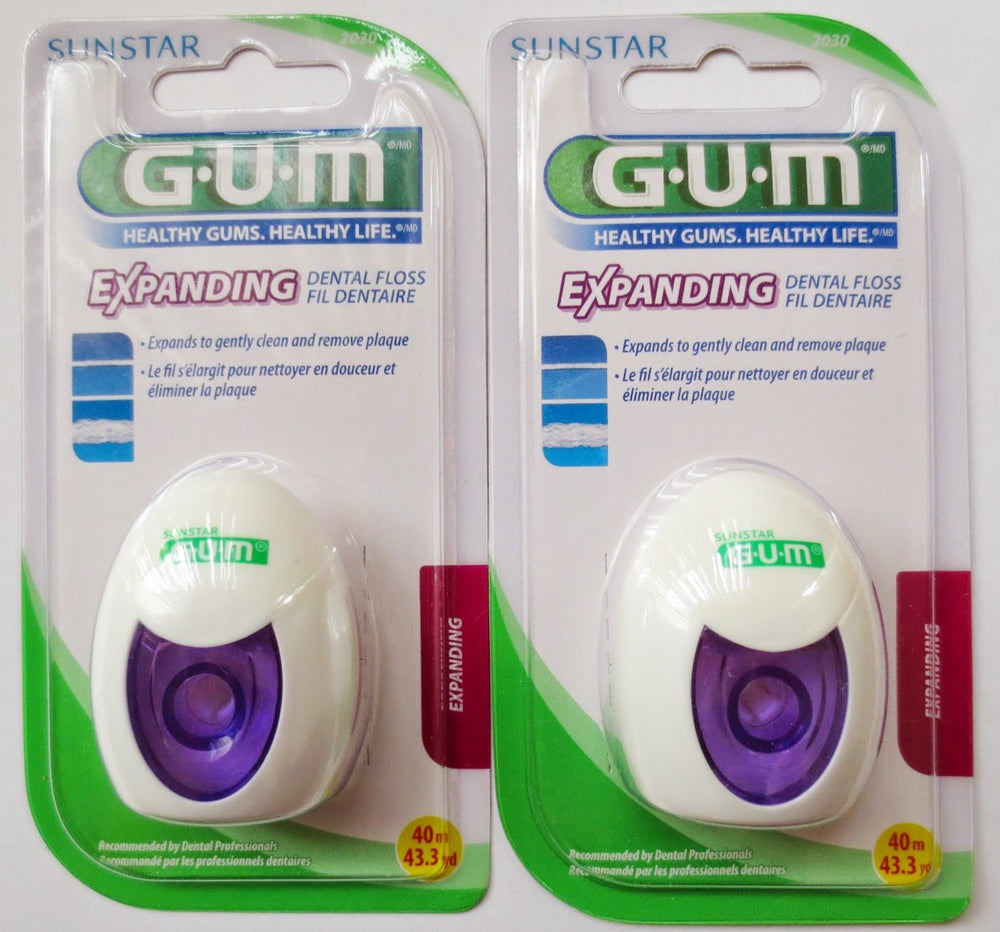 GUM embalaje frontal del pack de 2, producto listo para limpieza interdental