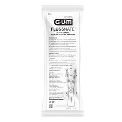 GUM Flossmate colocado en un baño mostrando alternativa ecológica al plástico