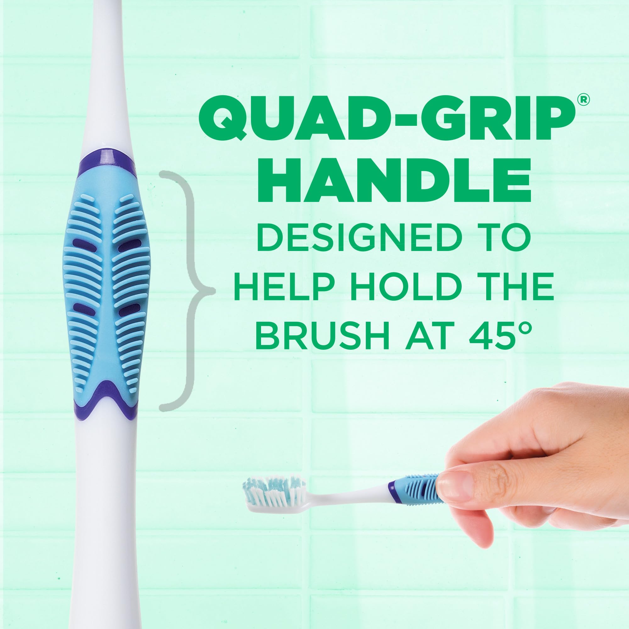 GUM mango quad-grip en mano que guía al ángulo correcto