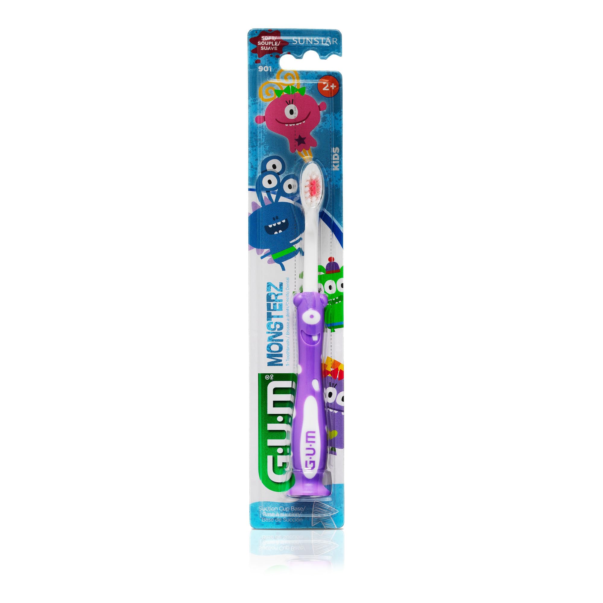 GUM cepillo cerdas centrales de color como guía para la cantidad de pasta