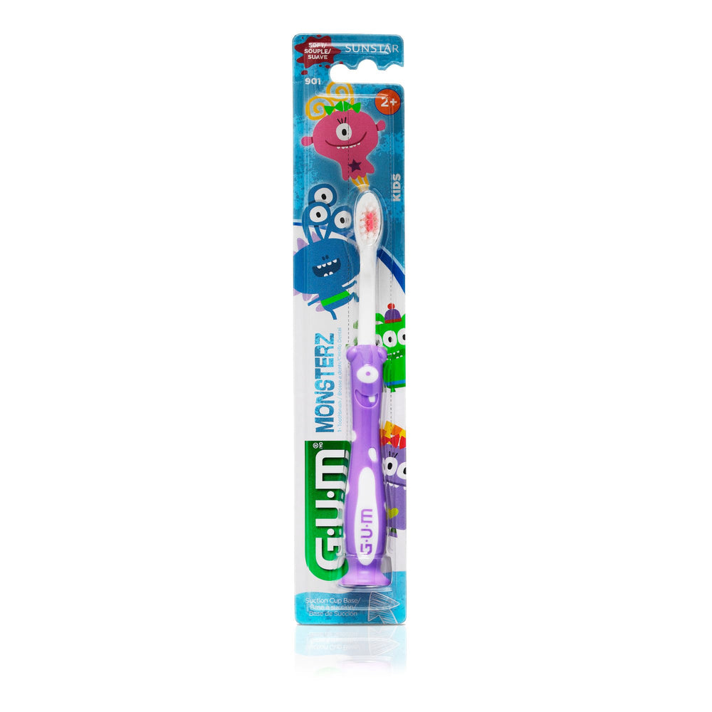 GUM cepillo cerdas centrales de color como guía para la cantidad de pasta