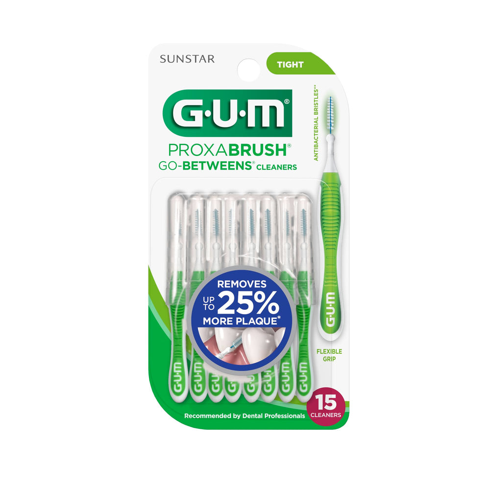 Estuche de viaje compacto con GUM Proxabrush para llevar en bolso o neceser