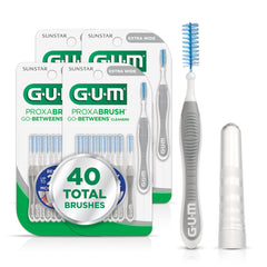 GUM empaque frontal mostrando paquetes y beneficios para higiene interdental