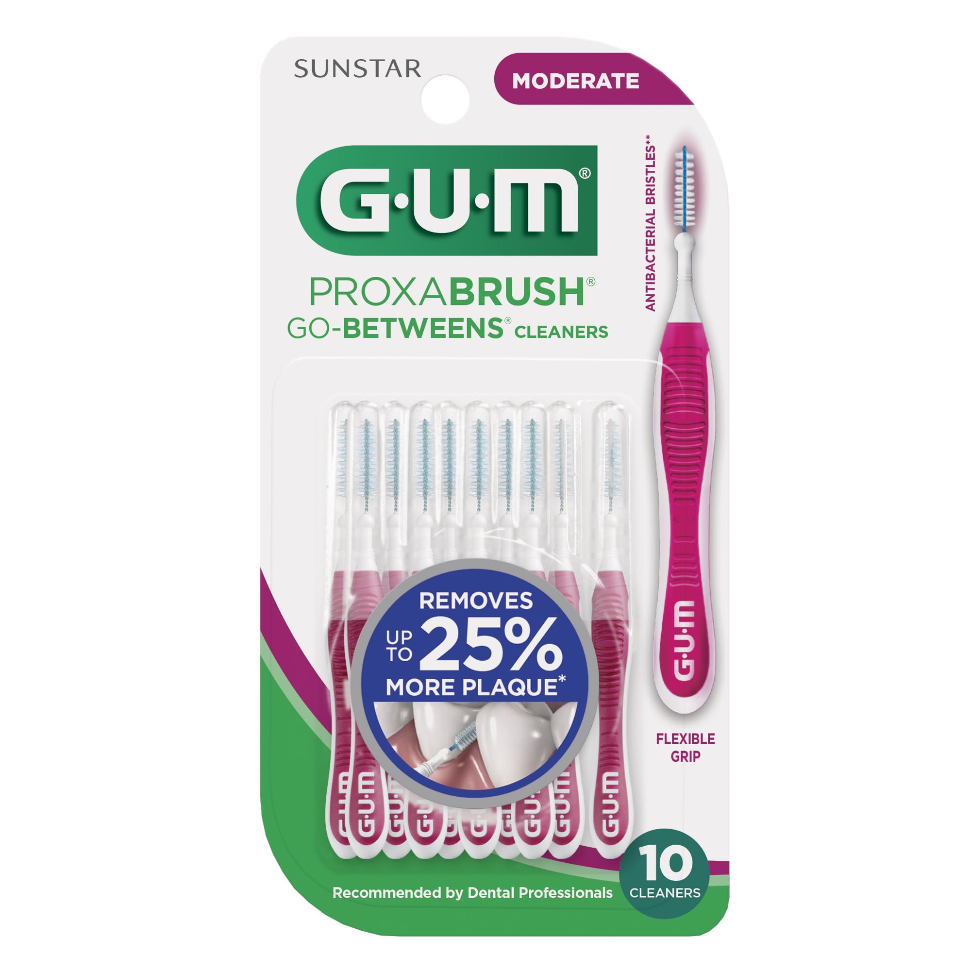 GUM Proxabrush limpiando alrededor de brackets sin rayar superficies