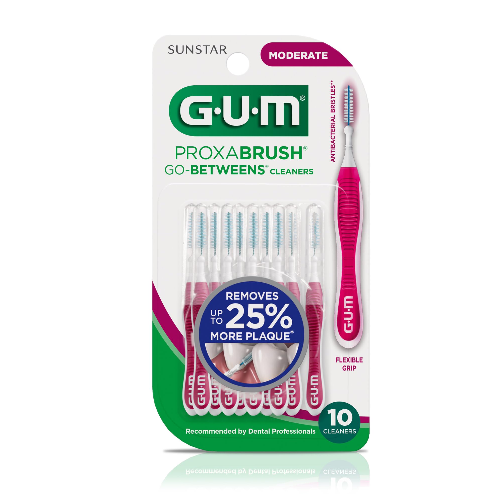 GUM Proxabrush pack seis estuches abiertos mostrando cepillos reutilizables