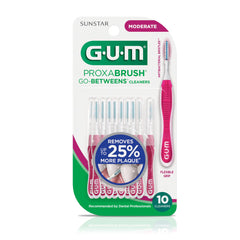 GUM Proxabrush pack seis estuches abiertos mostrando cepillos reutilizables