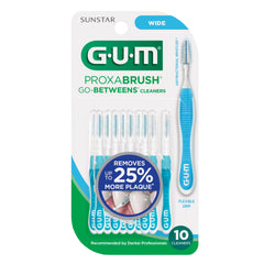GUM Proxabrush paquete múltiple mostrando las diez unidades