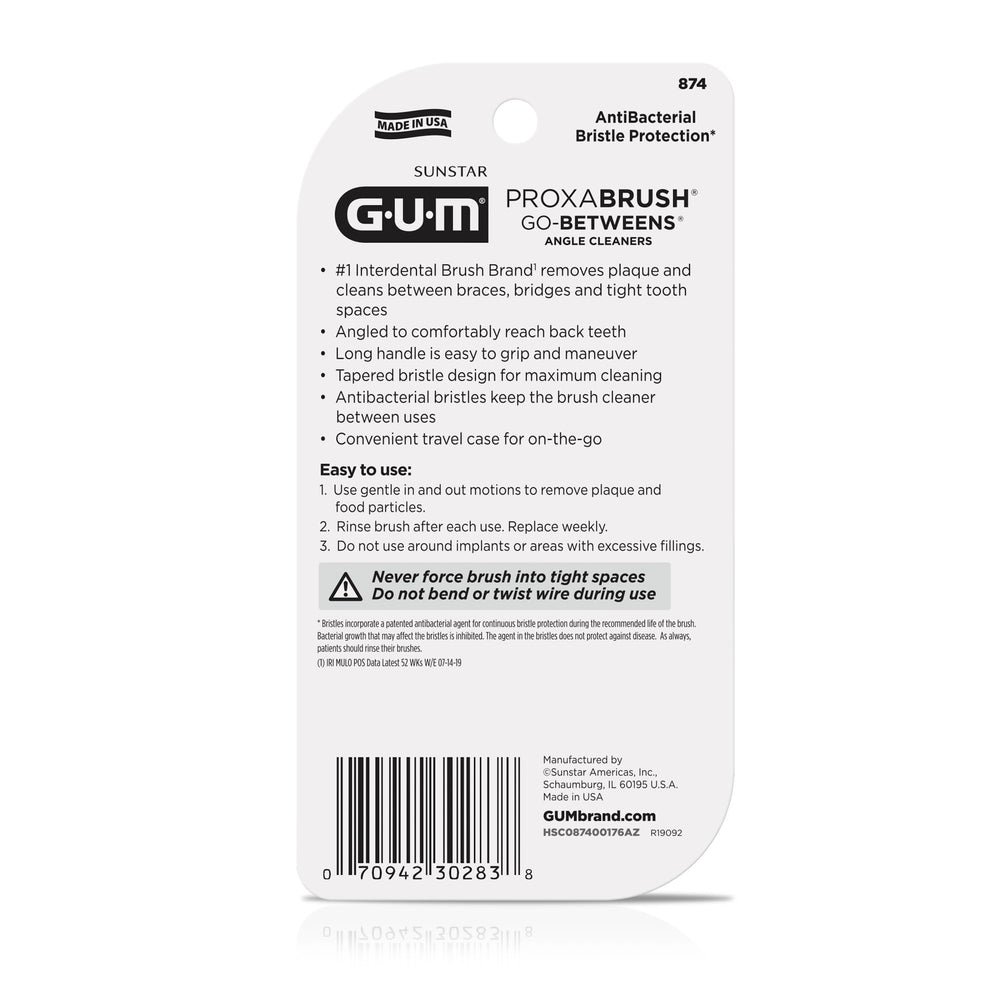 GUM Proxabrush uso en boca con brackets limpiando alrededor de alambres