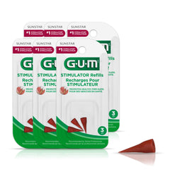 GUM recambios puntas goma frontal mostrando el pack y beneficio de limpieza precisa