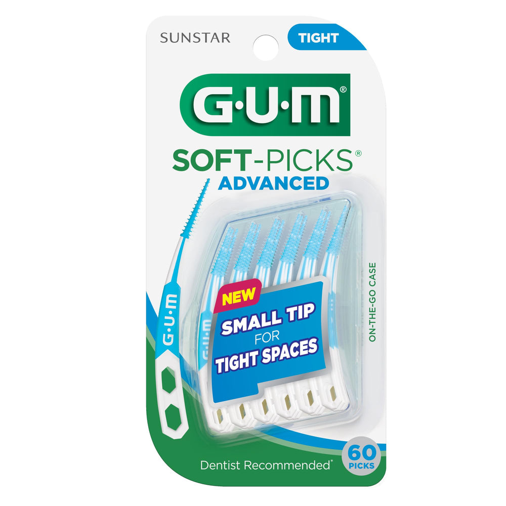 GUM etiqueta con instrucciones y beneficios fácilmente legibles