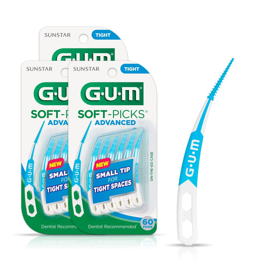 GUM empaque frontal mostrando 60 unidades y estuches, portátil y práctico