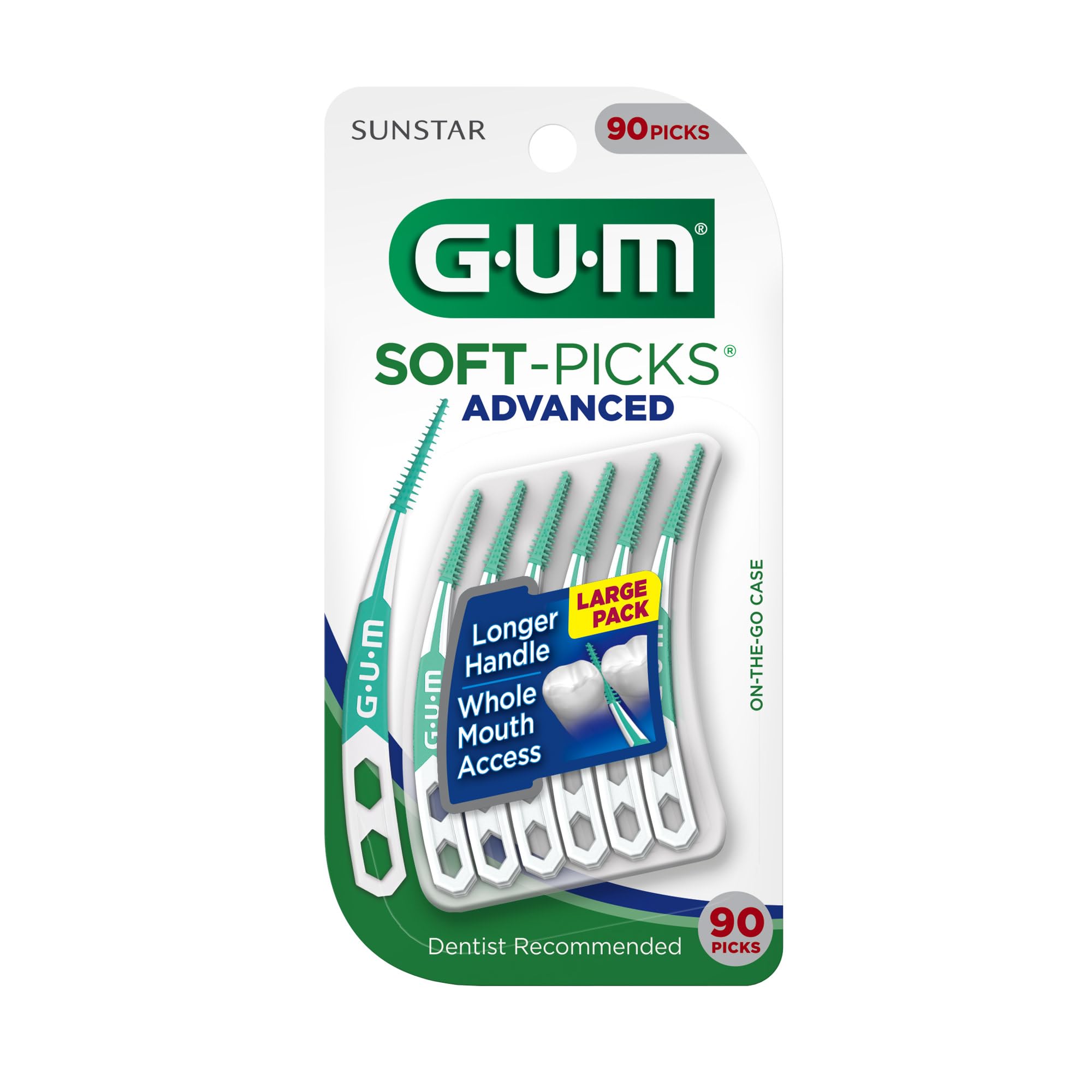 GUM Soft‑Picks dentro de un bolso demostrando transporte discreto