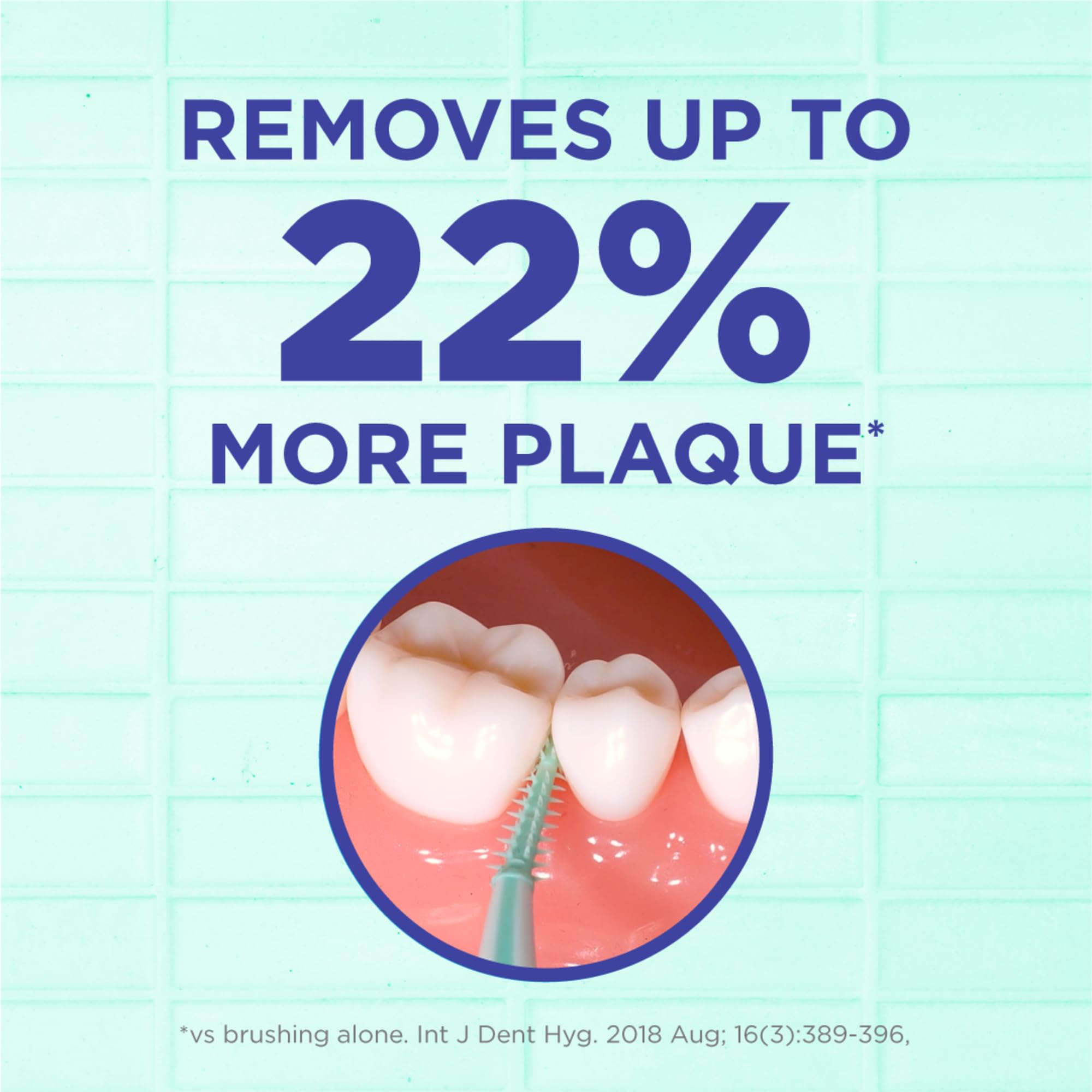 GUM primer plano de cerdas de goma suaves que limpian sin irritar