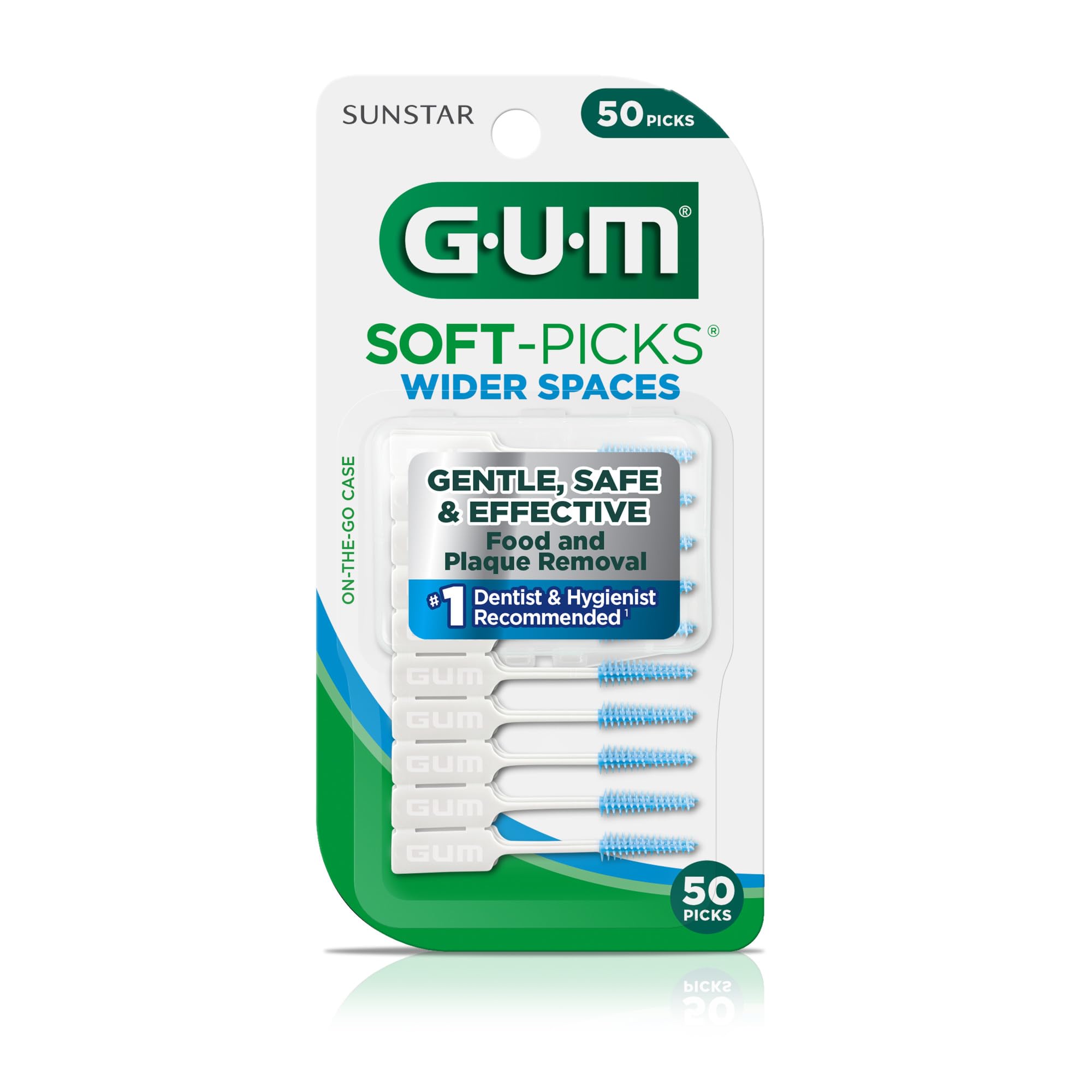 GUM vista lateral del paquete destacando cantidad y diseño práctico