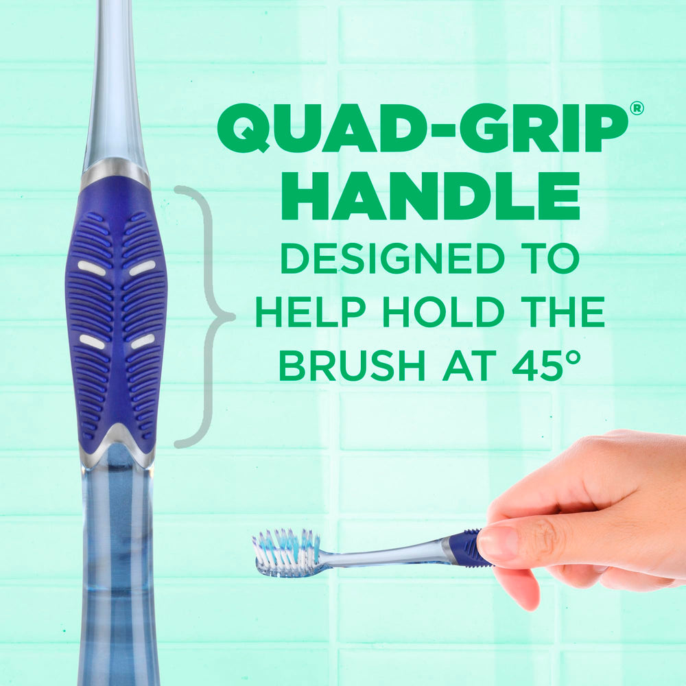 GUM mango Quad-Grip ergonómico que facilita técnica de cepillado correcta