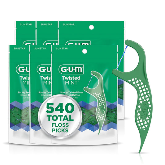 GUM empaque frontal con 90 picks muestra conveniencia para llevar