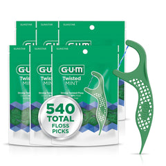 GUM empaque frontal con 90 picks muestra conveniencia para llevar