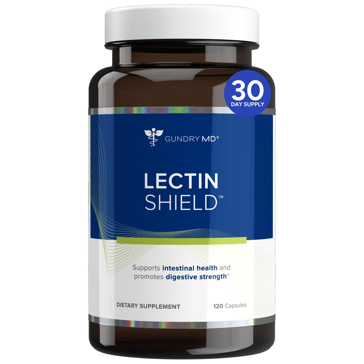Gundry MD Lectin Shield vista frontal del envase que muestra diseño y propósito