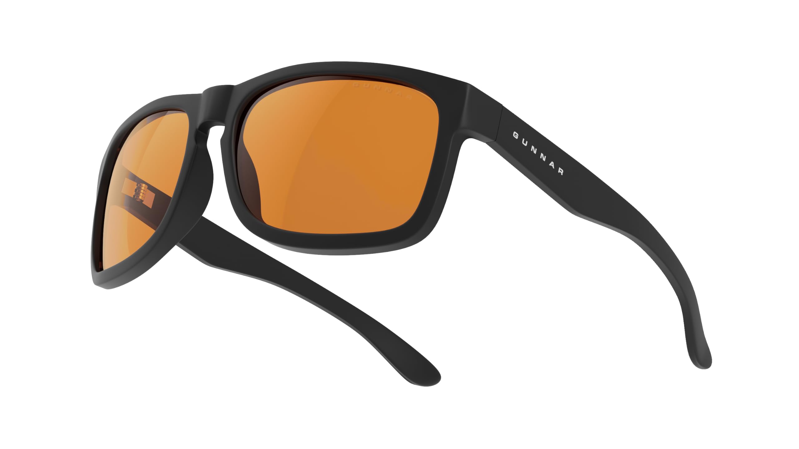Gunnar Intercept vista frontal con montura onyx y lente amber para claridad