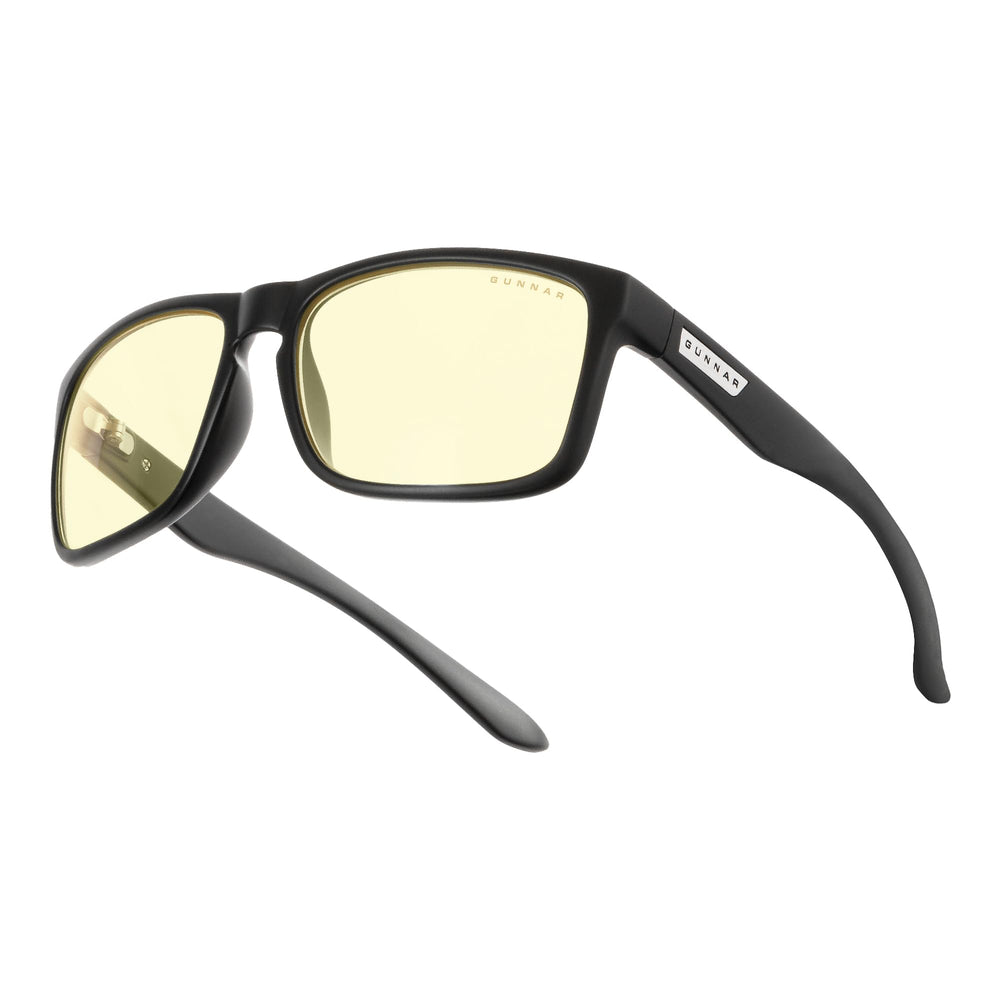 Gunnar Intercept Onyx vista frontal con montura negra, mejora concentración