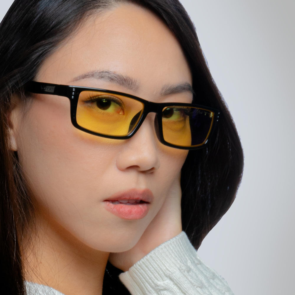 GUNNAR Riot Amber detalle del puente que asegura ajuste estable