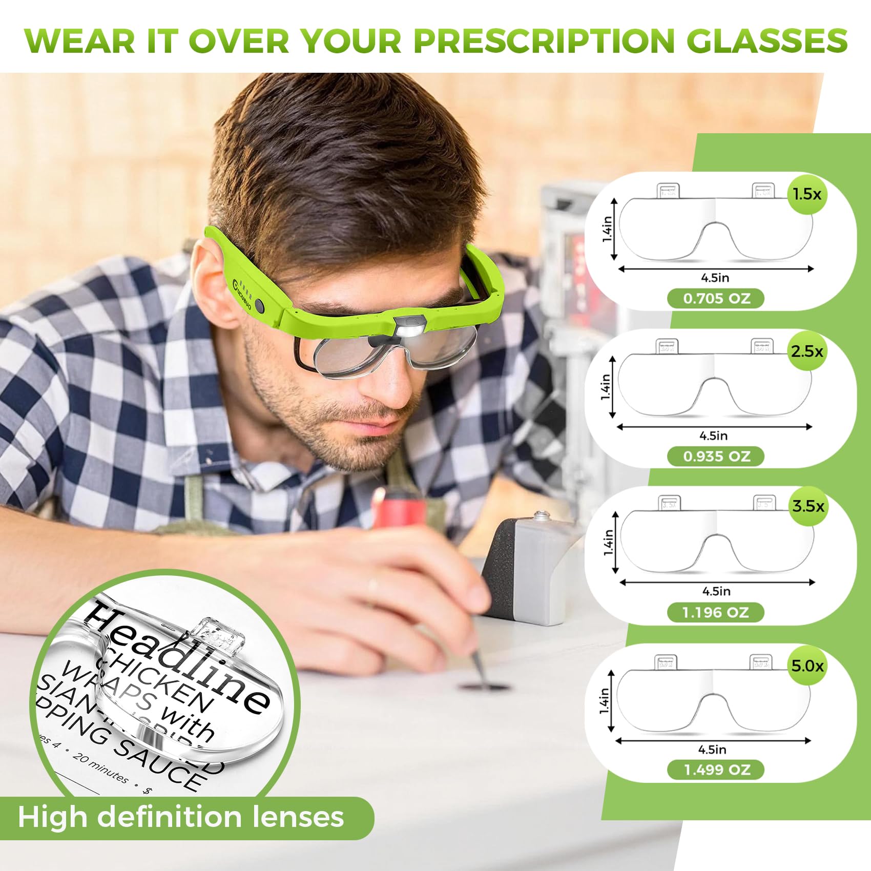 GUOUBUO conjunto de cuatro lentes en caja de almacenamiento ordenada