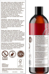 GuruNanda botella con canela y neem, evidencia de ingredientes naturales