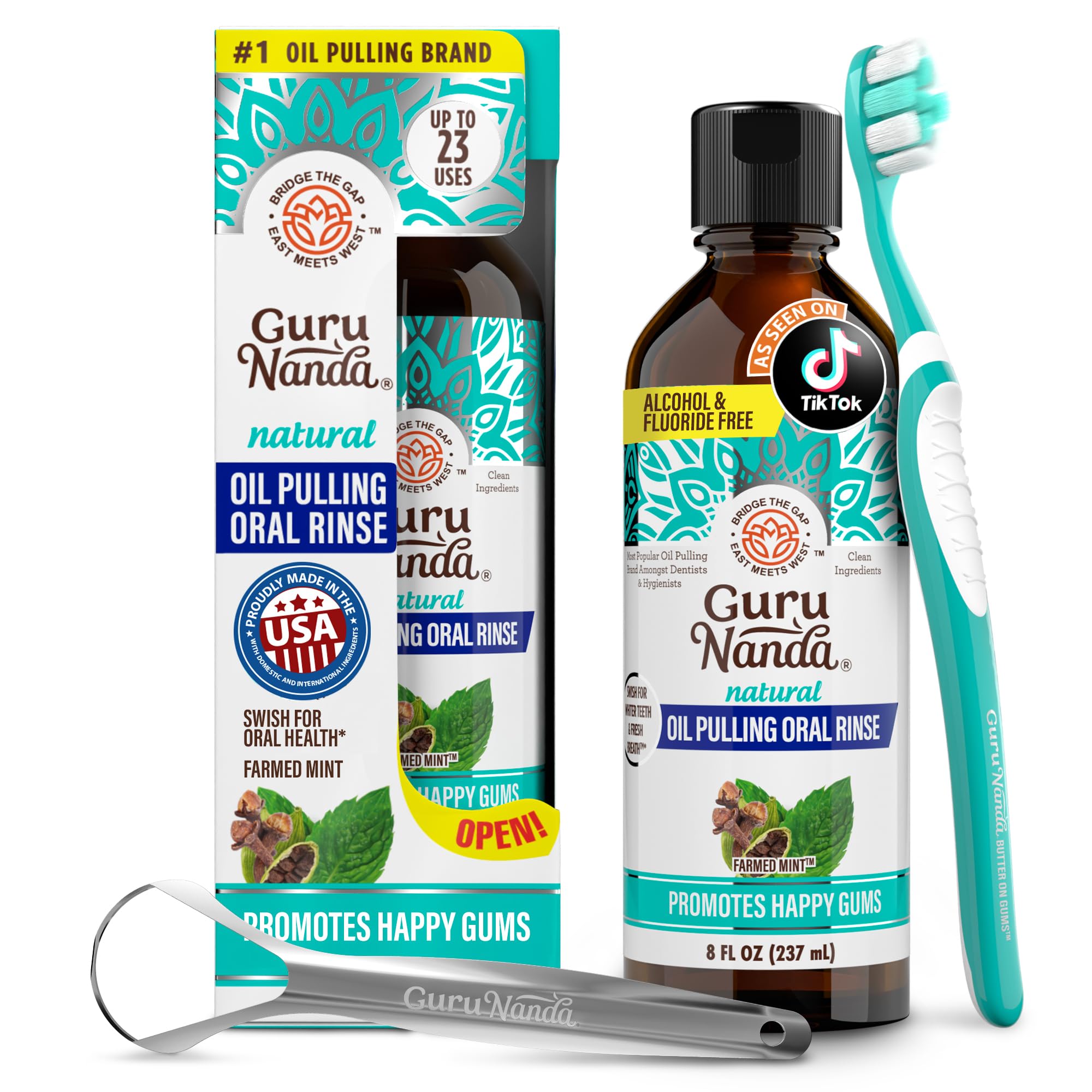 GuruNanda envase frontal CocoMint mostrando diseño y beneficio frescura