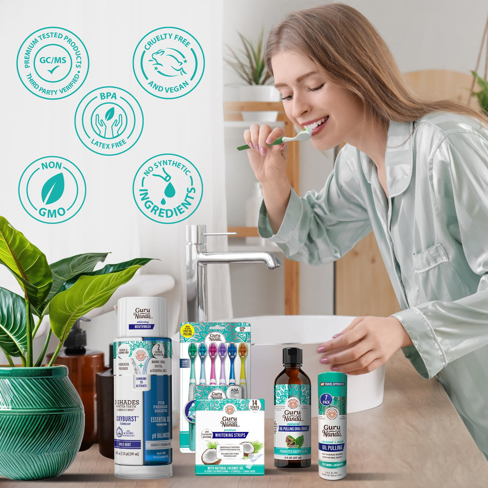 GuruNanda etiqueta de ingredientes cercana mostrando componentes naturales