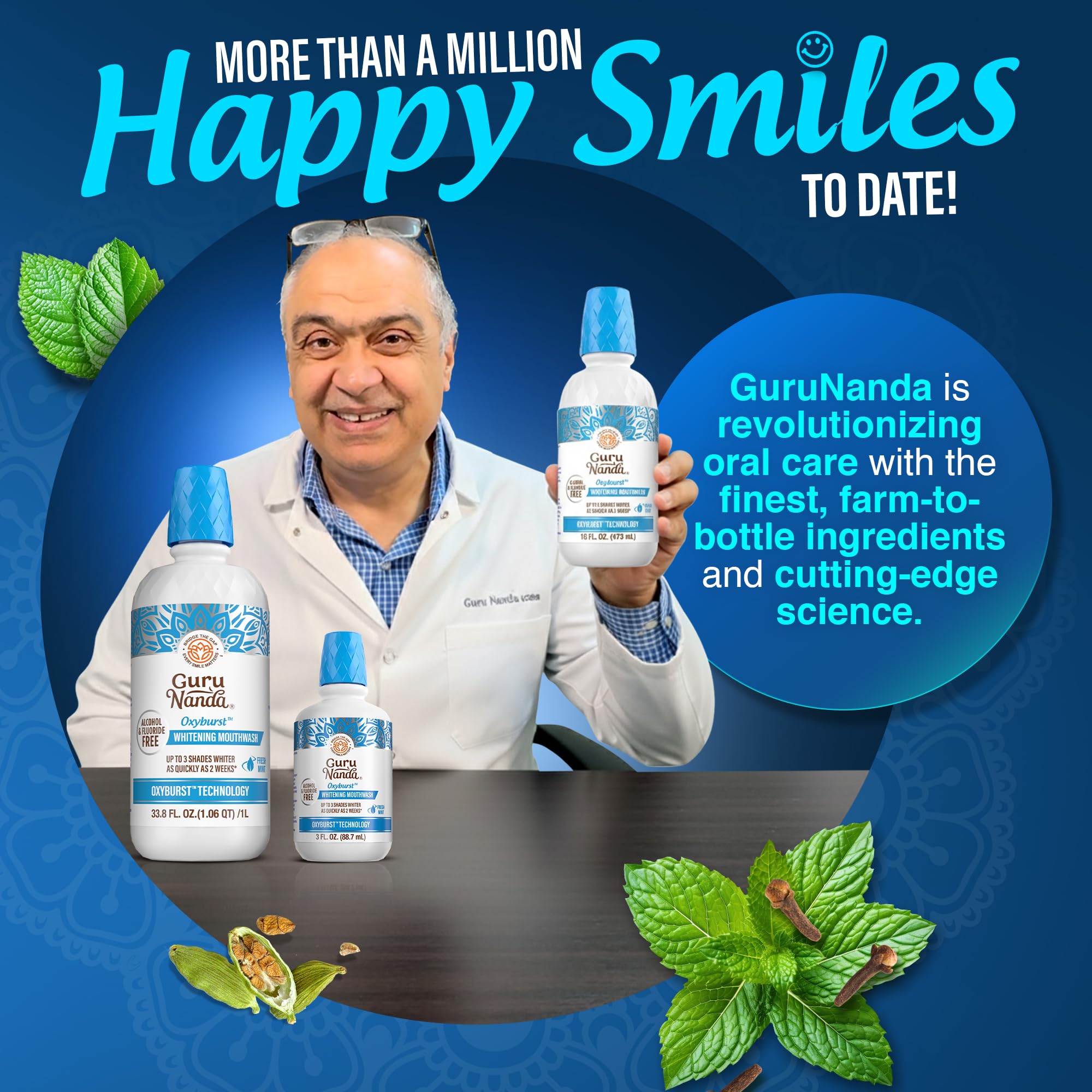 GuruNanda etiqueta de ingredientes resaltando formulación natural