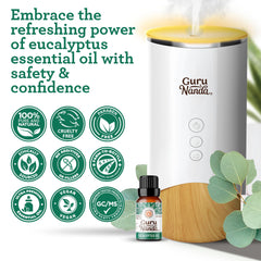 GuruNanda aceite en difusor ilustrando aroma ambiental y ambiente relajante