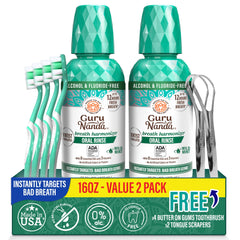 GuruNanda frontal pack de 2 mostrando envase y etiqueta, refresco duradero