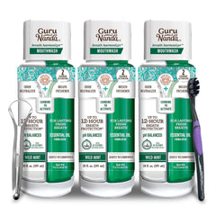 GuruNanda pack de 3 botellas frontales mostrando diseño y conveniencia