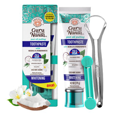 GuruNanda frontal del tubo mostrando la marca y beneficios para limpieza profunda