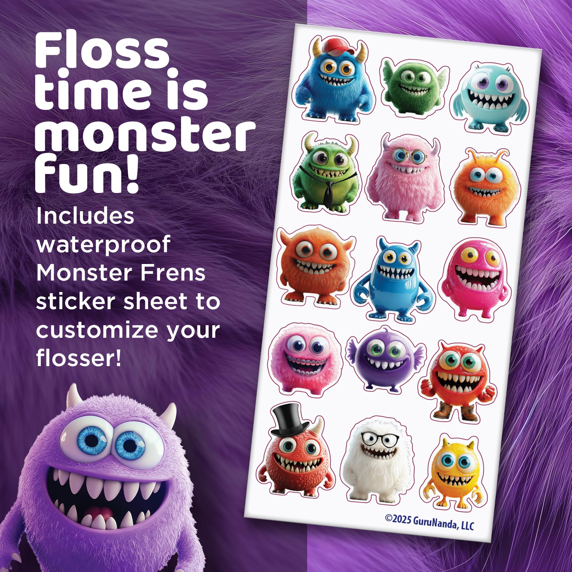 GuruNanda stickers Monster Frens para personalizar el dispositivo y motivar niños