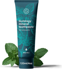 Gutology frente del tubo mostrando diseño y tamaño, beneficio: información clara del producto