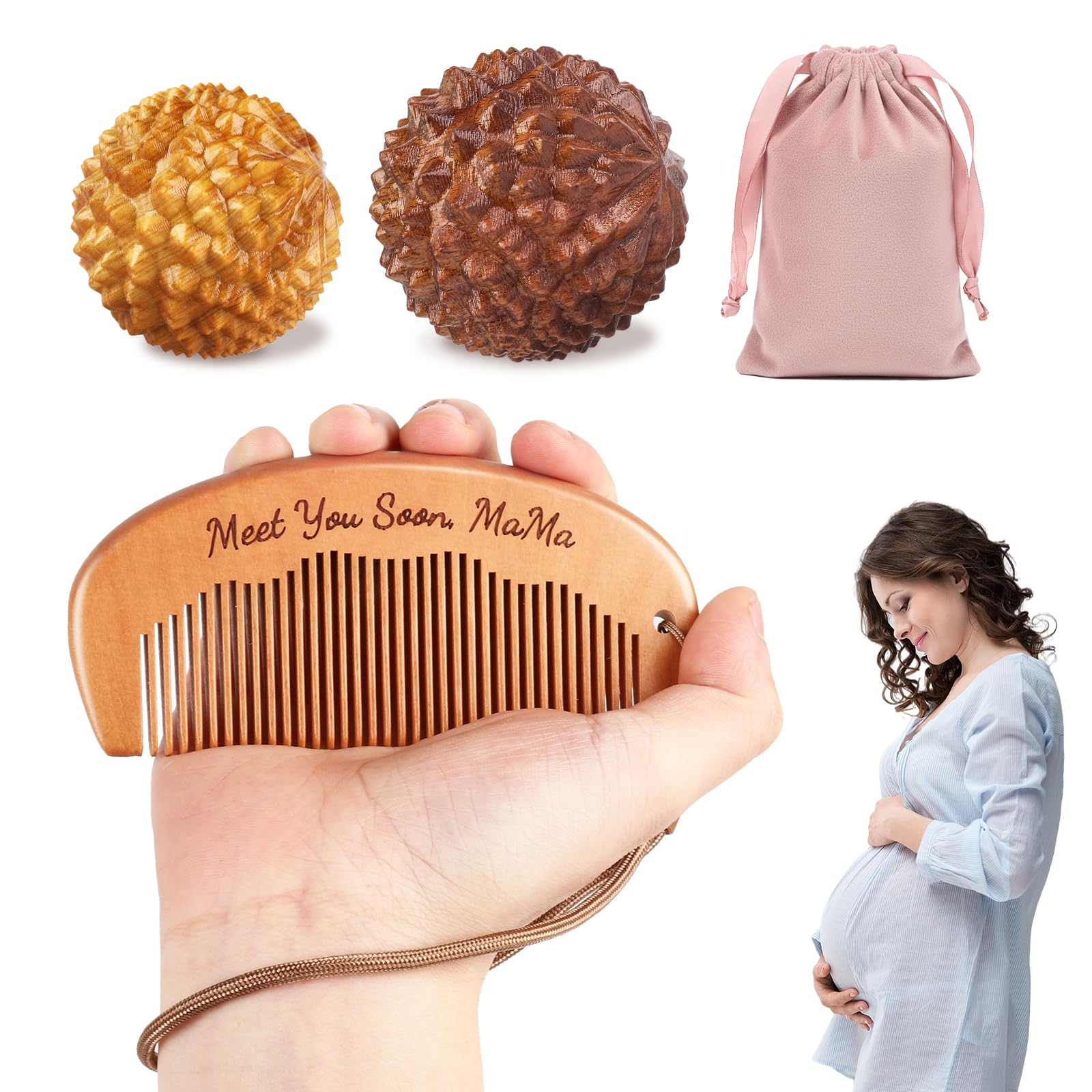 Gwabee peine de parto frontal mostrando diseño ergonómico y agarre cómodo