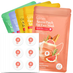 Gya Labs paquete frontal mostrando 60 parches y mezcla de aromas para mayor comodidad