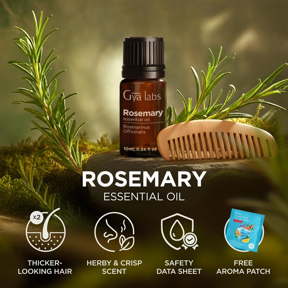 Gya Labs aceite de romero en mesa de salón, crea ambiente fresco y relajante